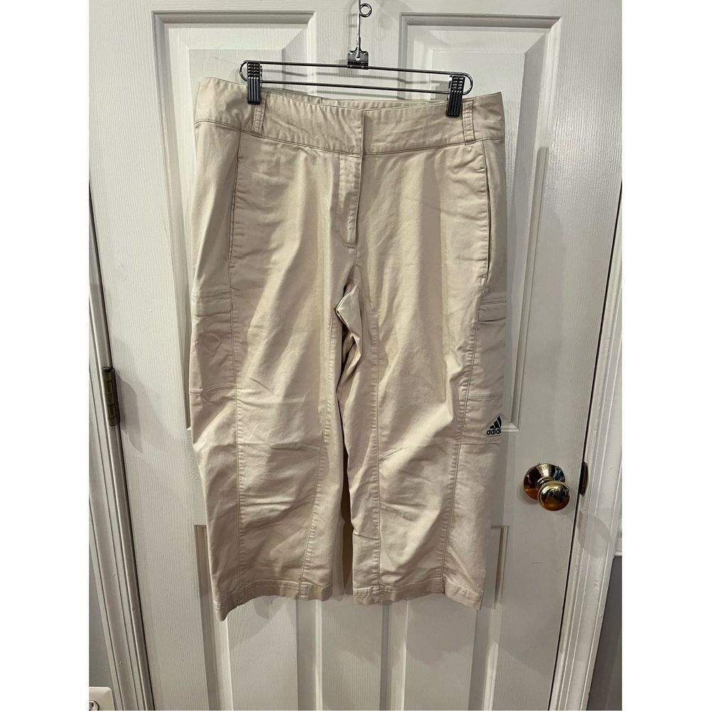 Adidas Y2K Tan Ladies Cargo Capri Pants sz 10